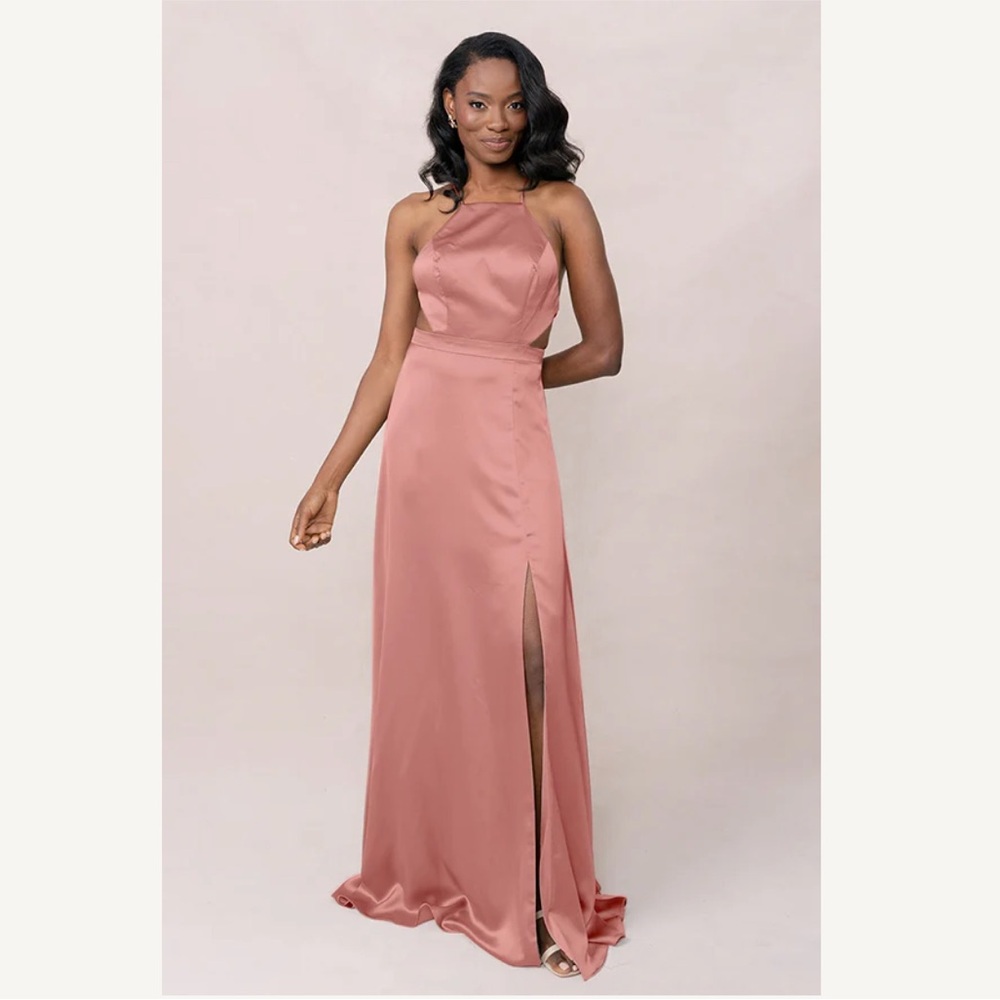 Revelry Haven Satin Dress in Desert Rose - Bridesmaid Dress